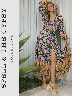 Spell and the Gypsy‎ Butterfly Midi Skirt Firefly Small